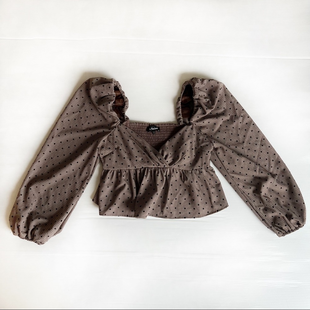 En Saison by Anthropologie bubble sleeve crop top